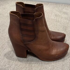Kork-Ease Brown Leather Ankle Booties